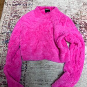 Katie J NYC Girls Pink Fuzzy Sweater Size Large In Fantastic Shape!